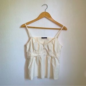 Brandy Melville Tiffany Creme Cotton Babydoll Top